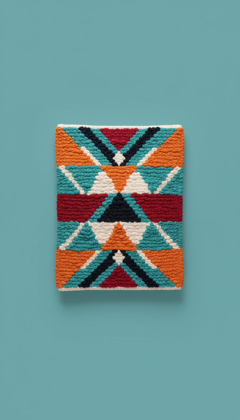 Handwoven Geometric Textile Throw
