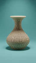 Ceramic Sculptural Vase with Etched Pattern